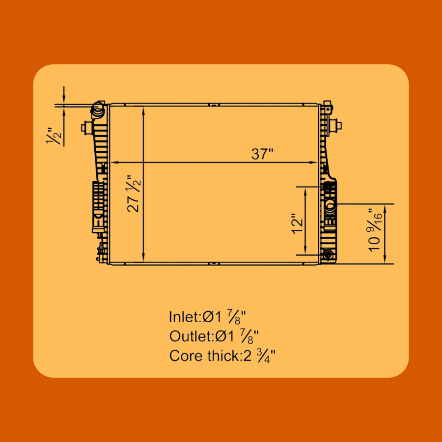 Radiador Tractocamión Ford Super Duty Diésel 2008-2010.