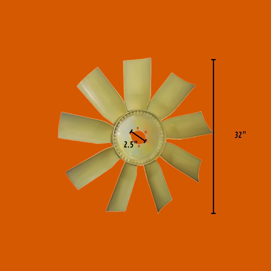 Ventilador o Aspas para Tractocamión de 32" - 30" - 28" - 26" (Plato Plano, Centro Ovalado).