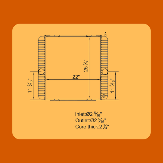 Radiador Tractocamión International Harvester 4100 / 4300 / 4400 2005-2007.