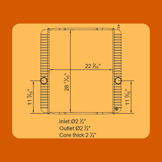 Radiador Tractocamión International Harvester 4100 / 4300 / 4400 2007-2010.