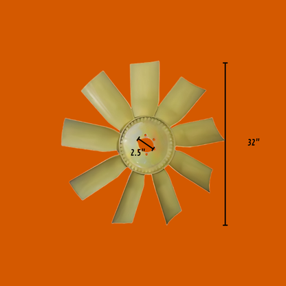 Ventilador o Aspas para Tractocamión de 32" - 30" - 28" - 26" (Plato Plano, Centro Ovalado).