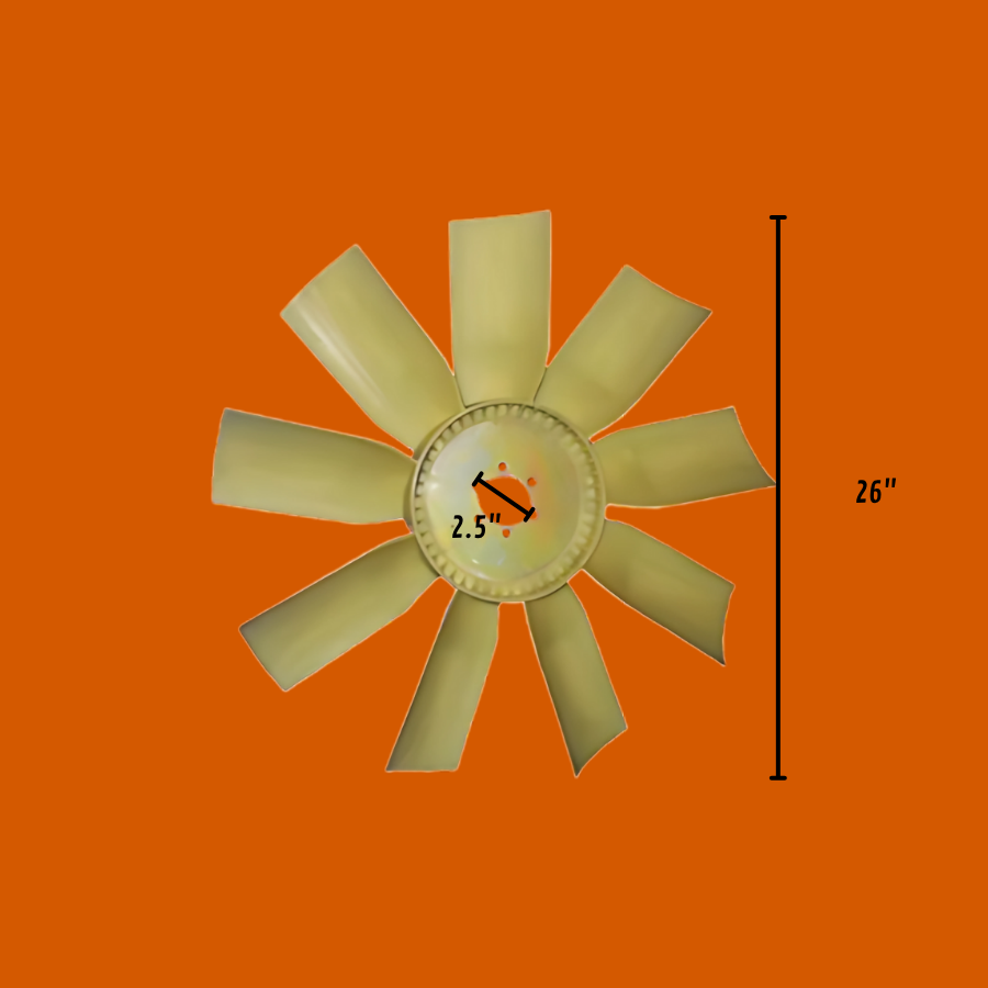Ventilador o Aspas para Tractocamión de 32" - 30" - 28" - 26" (Plato Plano, Centro Ovalado).