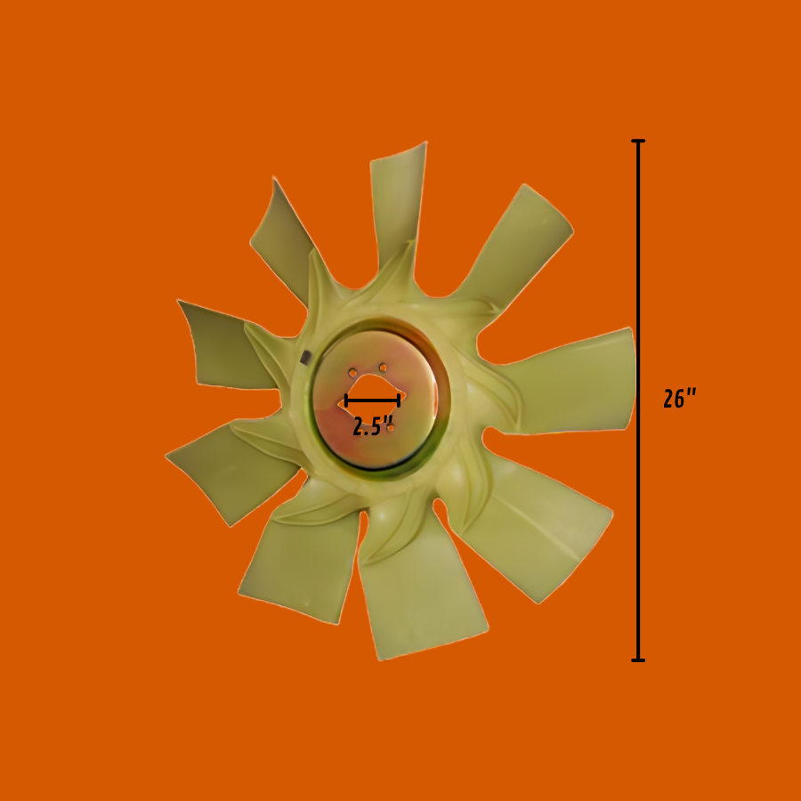 Ventilador o Aspas para Tractocamión de 30" - 28" - 26" (Plato Embutido Hacia Afuera Tipo Ojo De Venado).